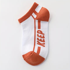 5 Pairs Kids Boys Cotton Letter Short Tube Boat Socks for Summer Spring