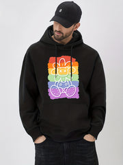 Rainbow Bear Flower Print Hoodie Men's Sweatshirt