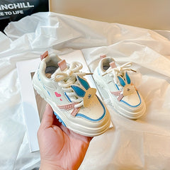 Girl's Animal Ornament Sneakers Lace Up Shoes