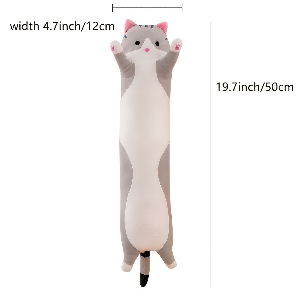 Cartoon Cat Plush Toy Figure Long Cat Sleeping Throw Pillow