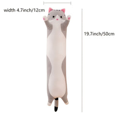 Cartoon Cat Plush Toy Figure Long Cat Sleeping Throw Pillow