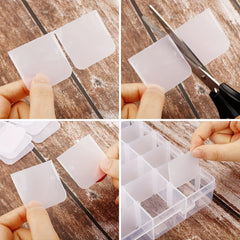 3 Pack Plastic Organizer Box 36 Grids with Adjustable Dividers Jewelry Bead Stor