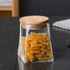 Irregular Glass Sealed Jar Kitchen Food Storage Ladder Shape