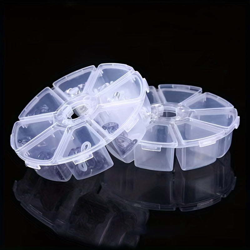 Clear Plastic Storage Box 8 Grids Round DIY Diamond Painting Accessories