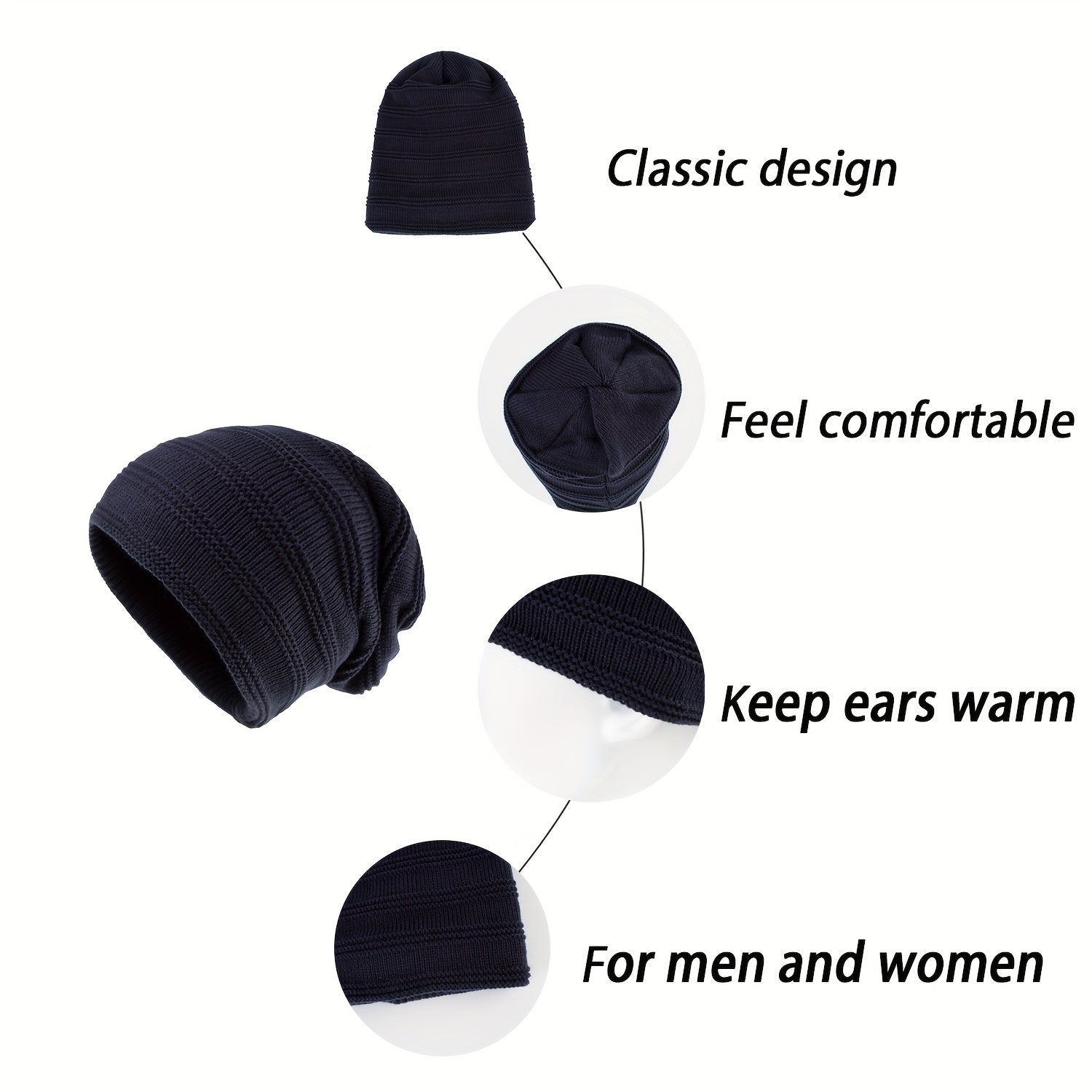 Men's Winter Slouchy Beanie Warm Knit Hat