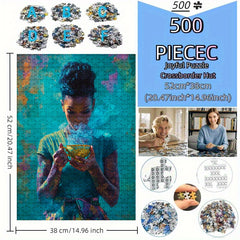 African Woman Jigsaw Puzzle with Smoke Effect