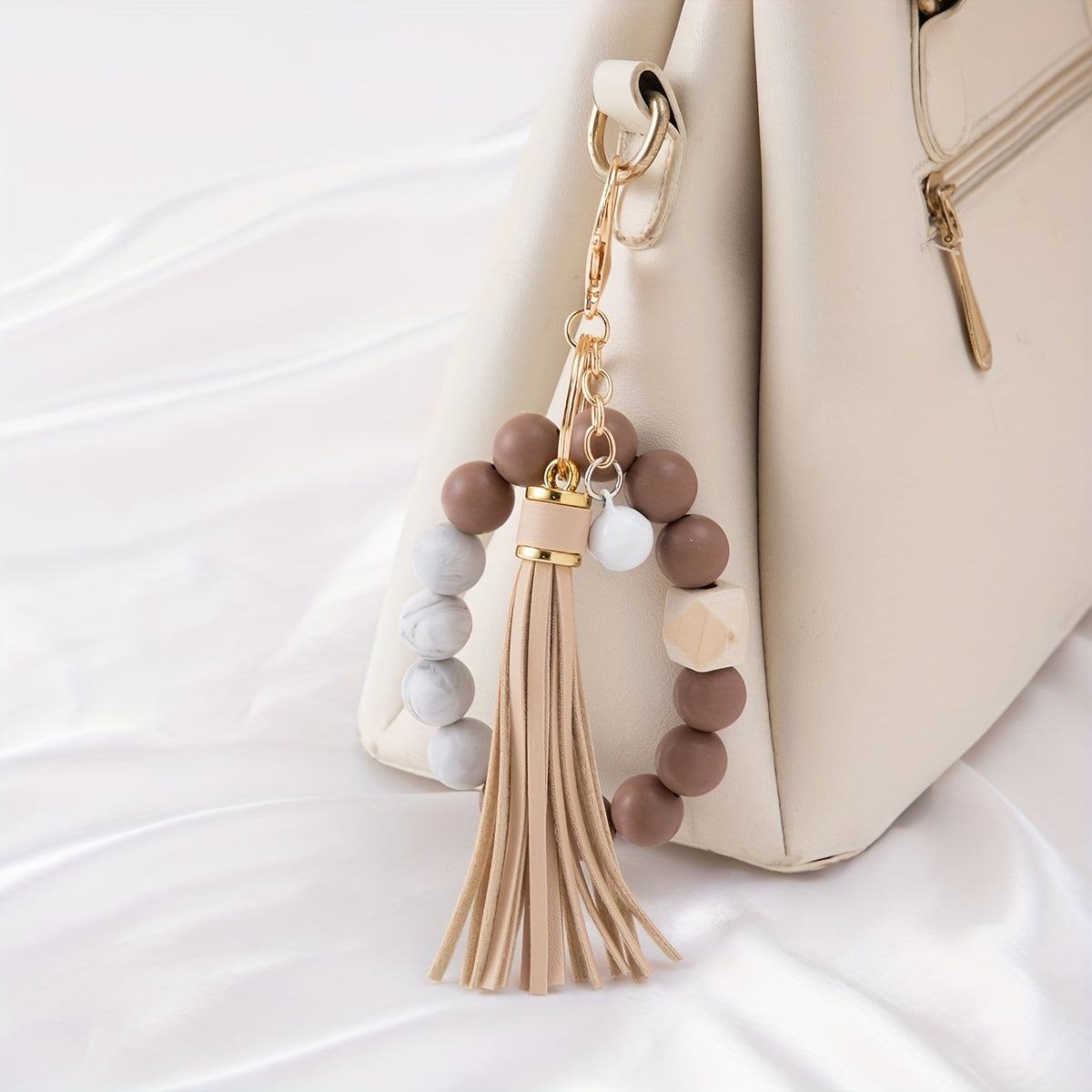 Silicone Bracelet Keychain Wristlet Bag Charm Keyring Birthday Gift