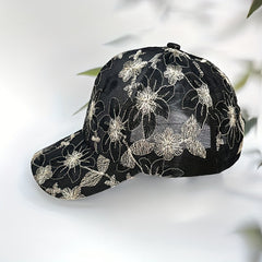 Flower Embroidery Baseball Cap Vintage Lace Mesh Lightweight Dad Hat