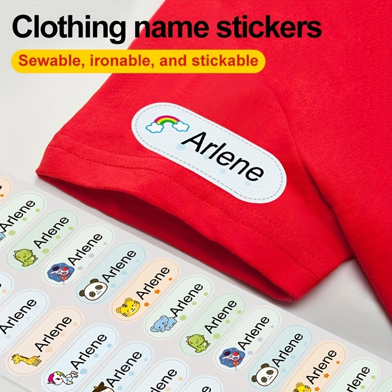 Custom Iron-On Washable Name Stickers - 36pcs