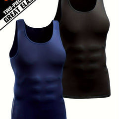 2pcs Men's Quick Drying Tank Tops Sleeveless T shirt for Gym Workout