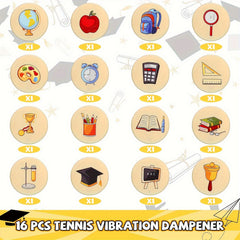 16pcs Funny Cartoon Silicone Tennis Dampener Set