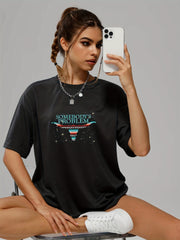 Casual Loose Sports Round Neck Short Sleeve T shirts Women's Summer Tops