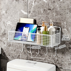 1pc Storage Rack With Hooks For Kitchen Bathroom Bedroom Office