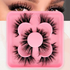 3 Pairs Fluffy Faux Mink Eyelashes for Cat Eye Look