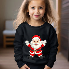 OERYUI Girls Boys Santa Print Crew Neck Pullover Top Kids Clothes