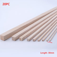 20pcs Paulownia Square Wooden Sticks for DIY Model Making