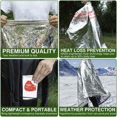 Emergency Survival Thermal Blanket for Camping Tents Sleeping Bags
