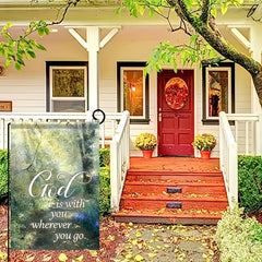 God Is With You Wherever You Go Garden Flag Outdoor Yard Decoration