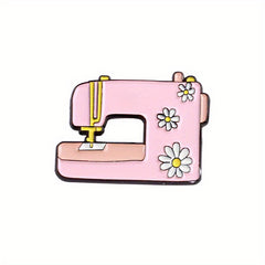 Sewing Machine Scissors Paintbrush Brooch Creative Pin Gift for Girls
