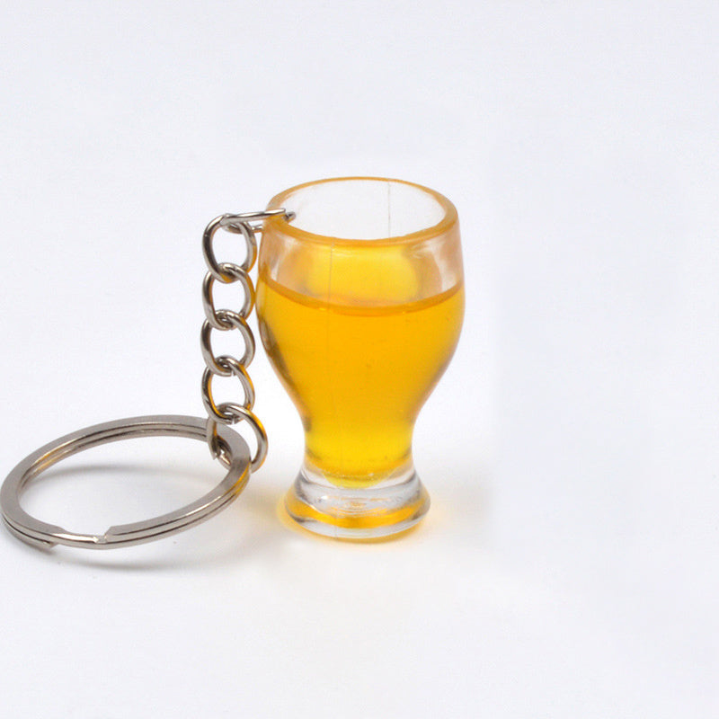 Beer Cups Key Chain Food Handicraft Keychain Jewelry Gift 1PS
