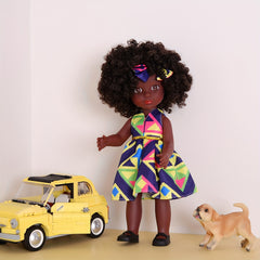 African American Doll Full Set Curly Hair Gift for Girls Halloween Christmas