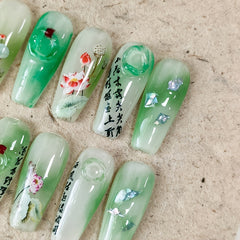 Lotus Sticker Craft Flower Nail Art Sticker Transparent Adhesive Nail Sticker