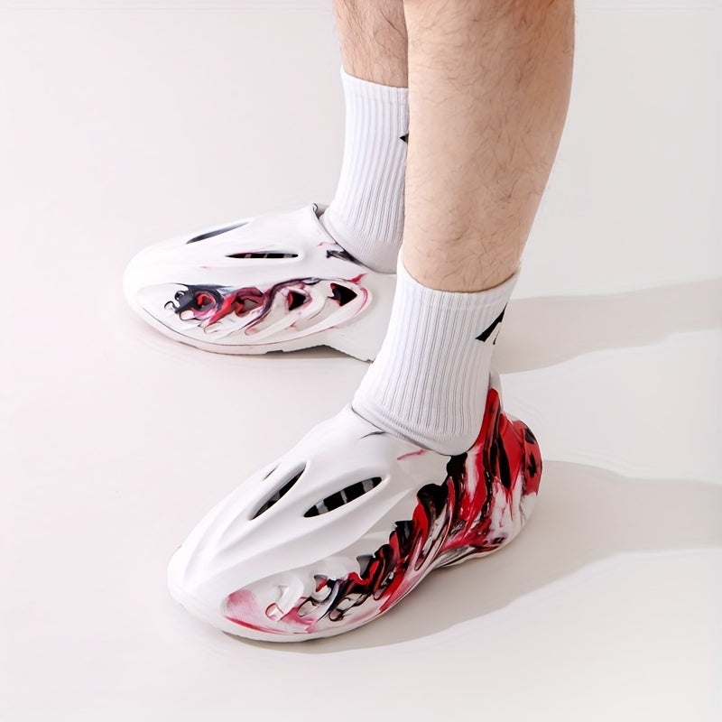 Men's Tie Dye Foam Runners Cut Out Shoes
