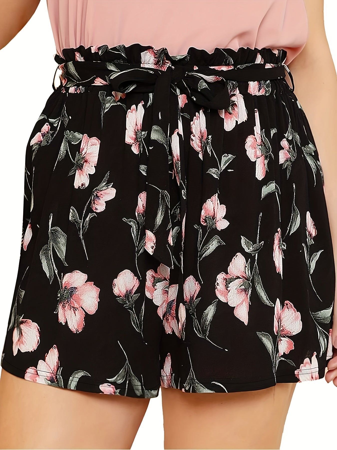 Women's Stripe Print High Rise Drawstring Loose Shorts