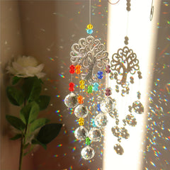 Crystal Sun Catcher Wind Chime Life Tree Pendant Home Decoration