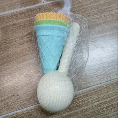 Kids' Green Ice Cream Cone Yellow Eggshell Sand Digging Toy Set
