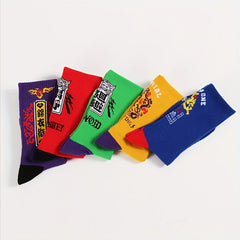 Men's Cartoon Crew Socks, Casual Unisex Socks for Outdoor
