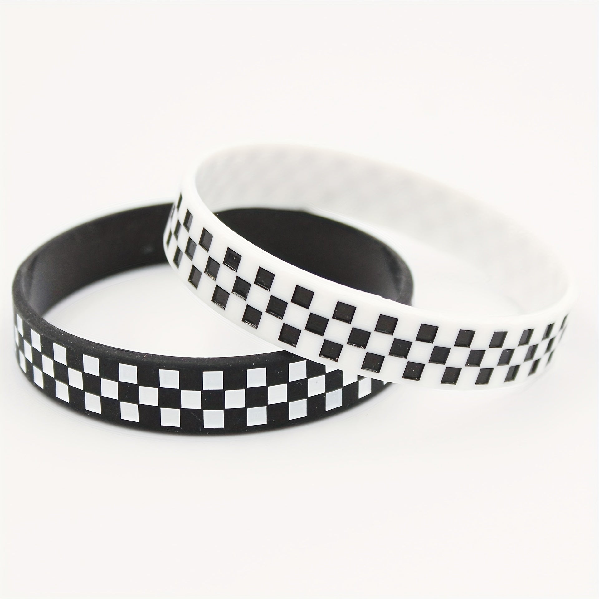Stylish Checked Pattern Silicone Bracelet for Sports Fans