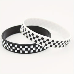 Stylish Checked Pattern Silicone Bracelet for Sports Fans