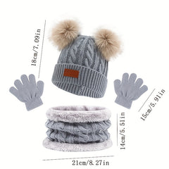 Hat Scarf Gloves Set for Baby Kids Winter