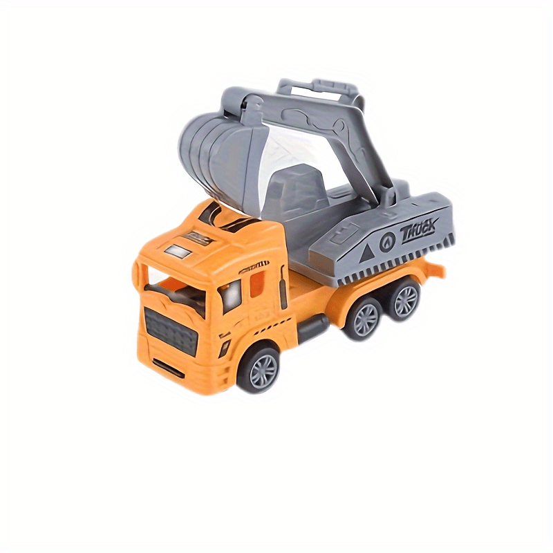 Kids Pull Back Engineering Excavator Mixing Car Model