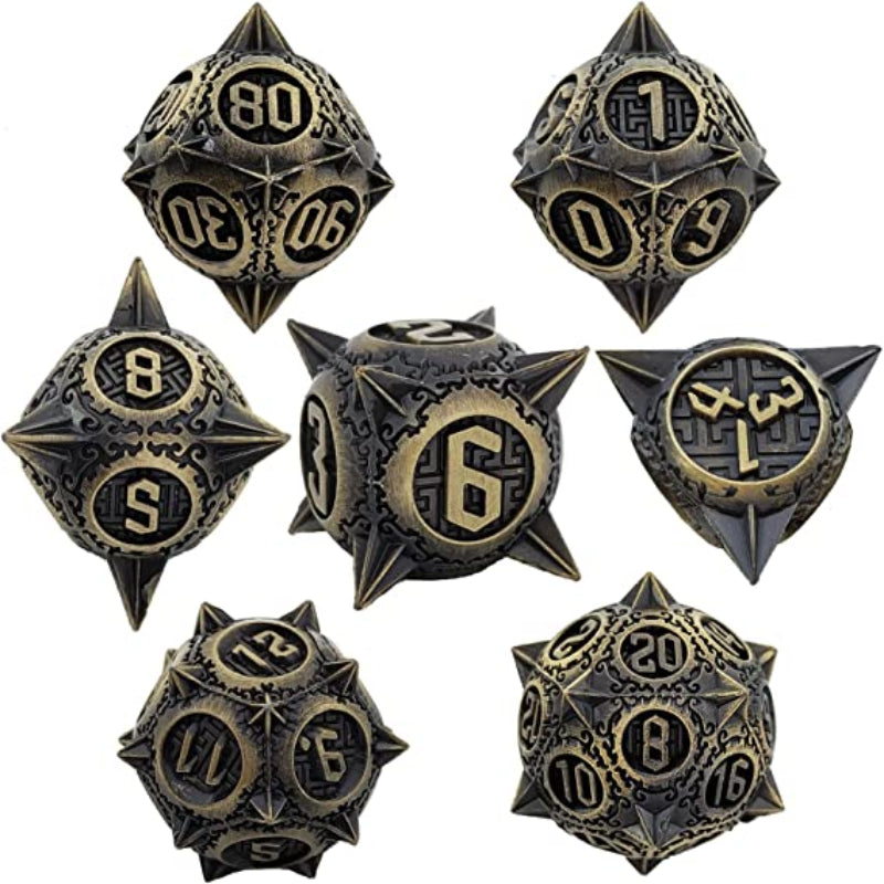 7 Die Metal Polyhedral Dice Set with Gift Box