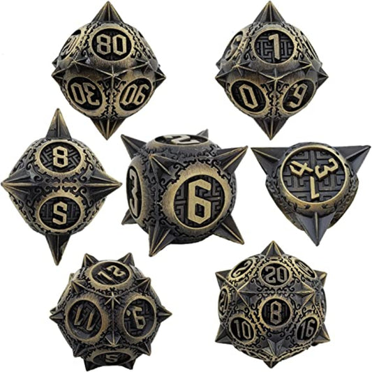 7 Die Metal Polyhedral Dice Set with Gift Box