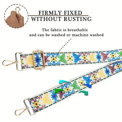 Butterfly Pattern Bag Strap Replacement Wide Shoulder Bag Strap DIY