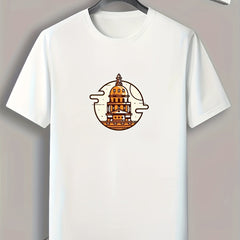 Castle Print Men's Comfy T shirt - Outdoor Summer Tee
