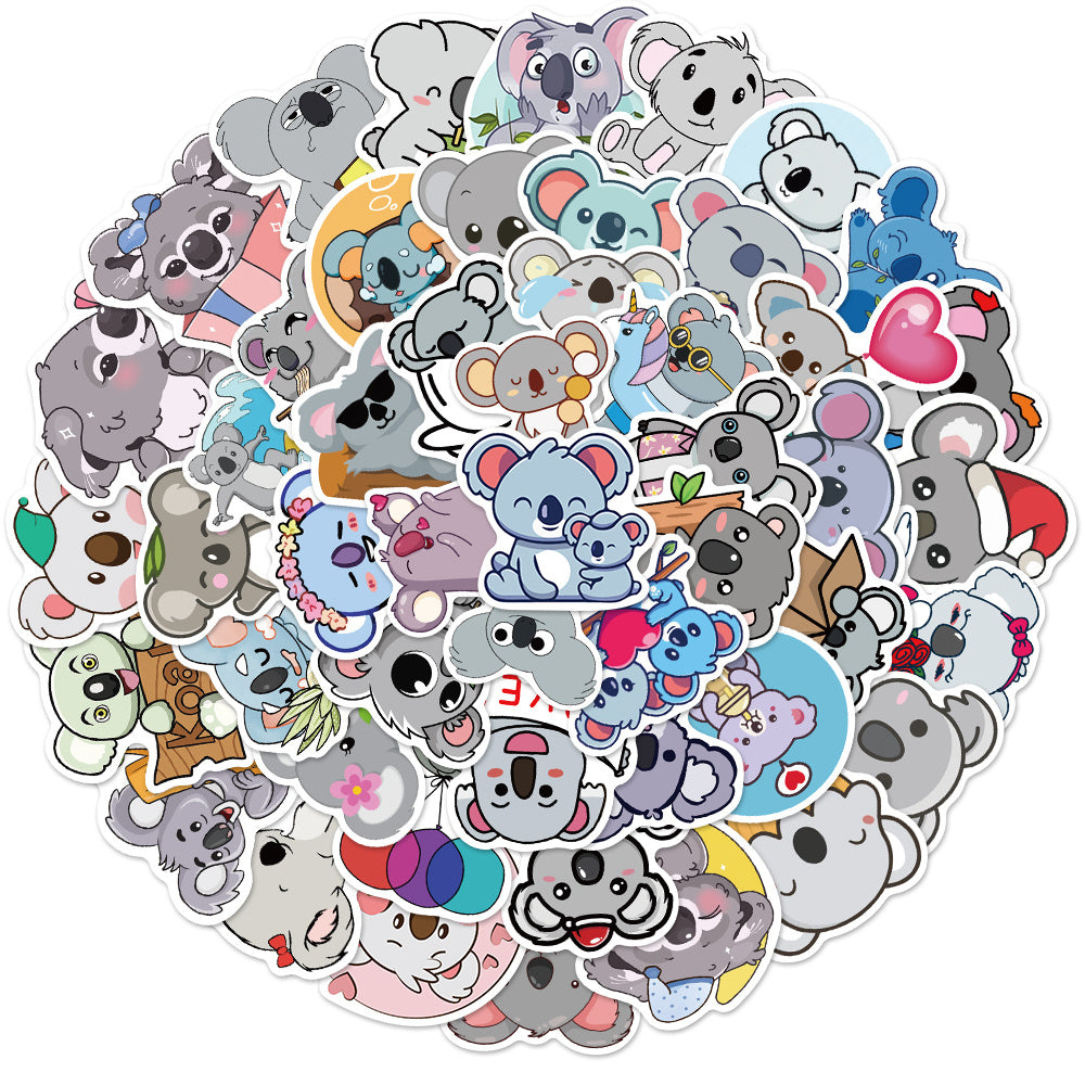50pcs Koala Graffiti Waterproof Decorative Stickers