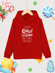 Oldest Sister Rules Hooded Sweatshirt for Girls