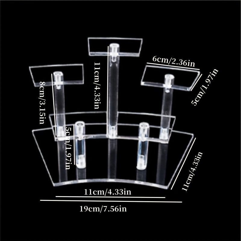 Acrylic Fan-shaped Display Stand for Dolls Mini Toys Jewelry Perfume