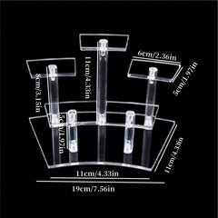 Acrylic Fan-shaped Display Stand for Dolls Mini Toys Jewelry Perfume