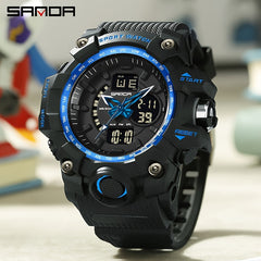 SANDA Boy's Sports Waterproof LED Military Watch