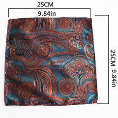 Men's Jacquard Tie Square Set Floral Wedding Tie Pocket Square