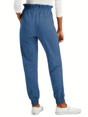 Solid Lace Up Jogging Pants Women's Fitness Yoga Running Pants
