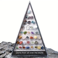 Crystal Agate Gemstone Ore Specimen Triangle Set for Christmas Gift