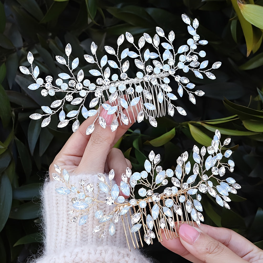 Wedding Hair Comb Silvery Rhinestones Bridal Headpiece Bride Hair Accessories