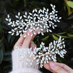 Wedding Hair Comb Silvery Rhinestones Bridal Headpiece Bride Hair Accessories