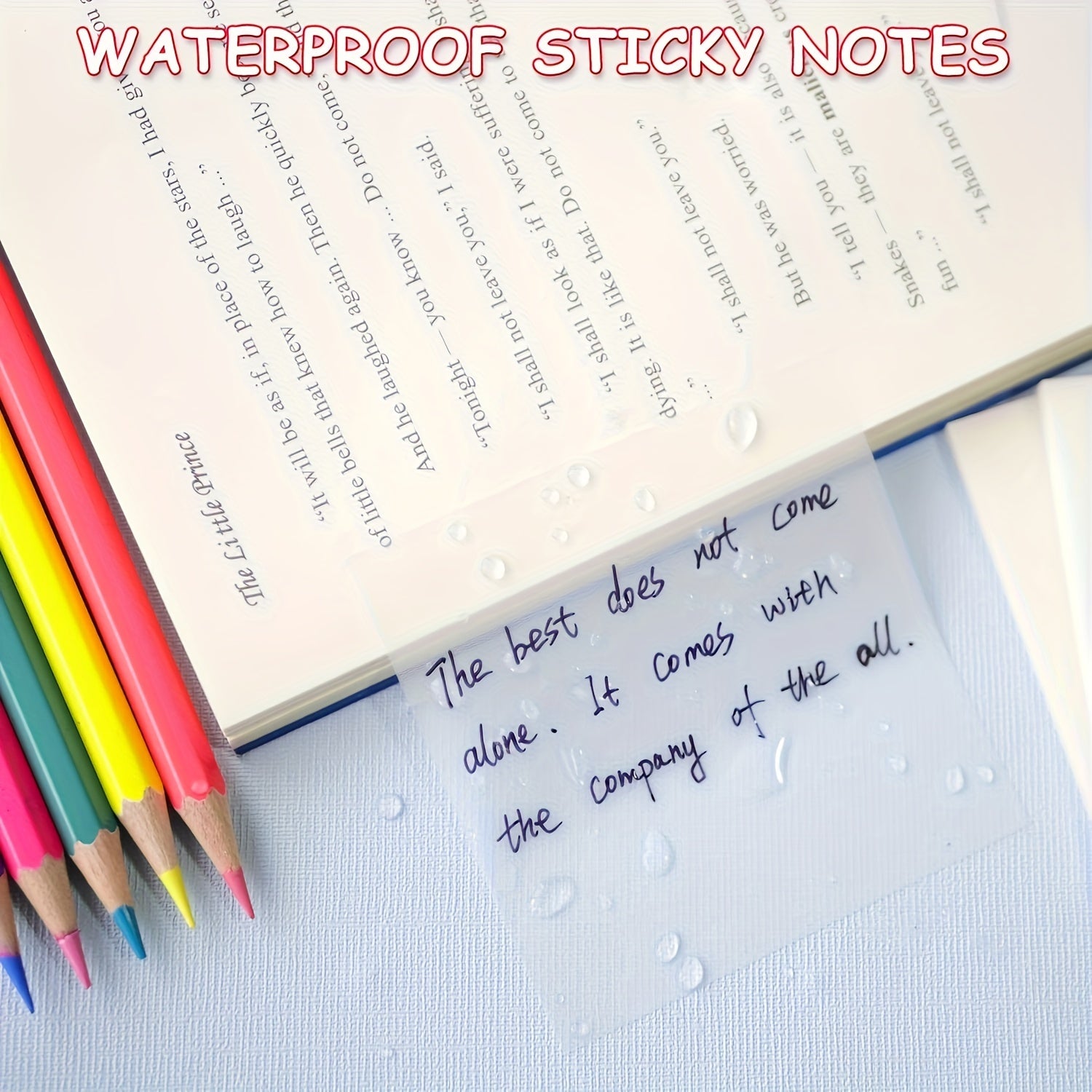 Transparent Sticky Notes - 50 Sheets, Waterproof, Self-adhesive Pads